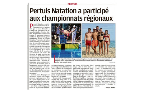 (Article La Provence) Participation aux championnats régionaux